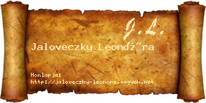 Jaloveczky Leonóra névjegykártya